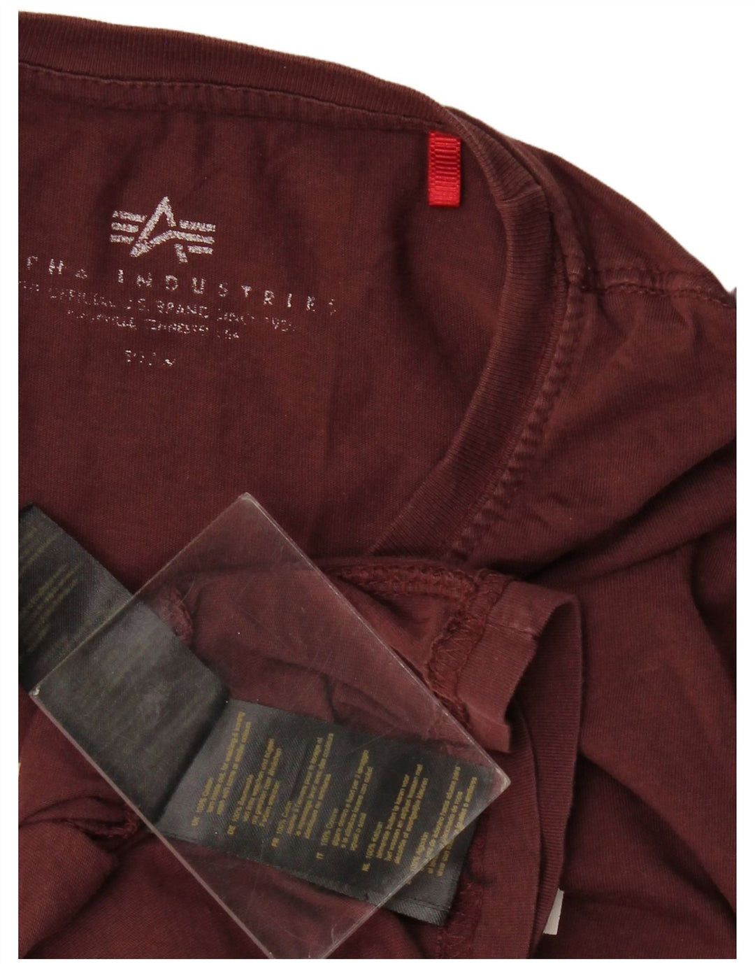 Мужская футболка с рисунком Alpha Industries, средний бордовый хлопок, хлопок