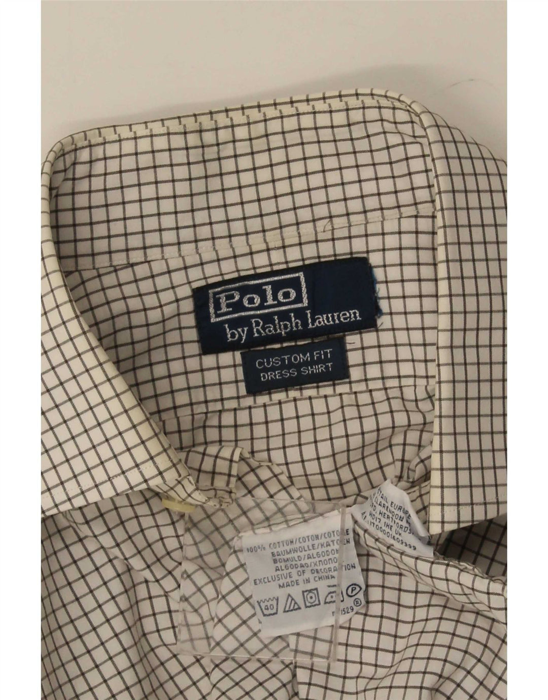 Мужская рубашка на заказ Polo Ralph Lauren, средний размер, белая клетка, хлопок