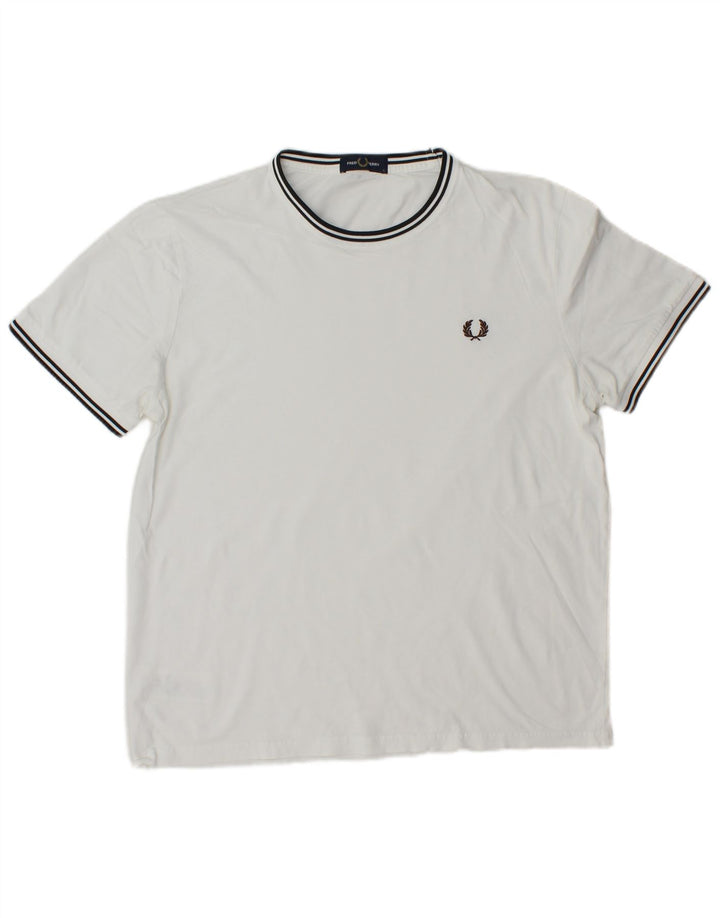 Мужская футболка Fred Perry из кашемира в большую белую полоску