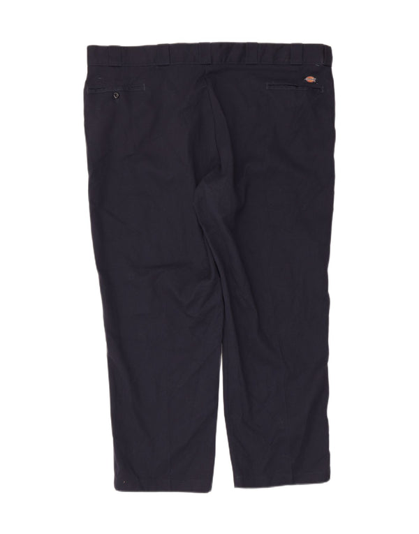 DICKIES Mens Flex Straight Chino Trousers W48 L30 Navy Blue Cotton