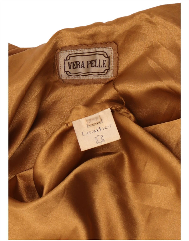 Винтажная женская замшевая куртка UK 14, большая бежевая кожаная