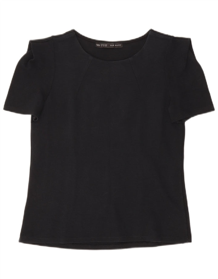 Женская блузка ZARA Top UK 12, средний темно-синий