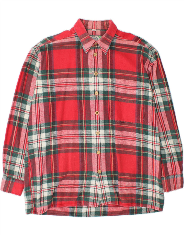 CLUB D'AMINGO Mens Flannel Shirt Size 41/42 Large Red Check Vintage Club D'Amingo and Second-Hand Club D'Amingo from Messina Hembry 