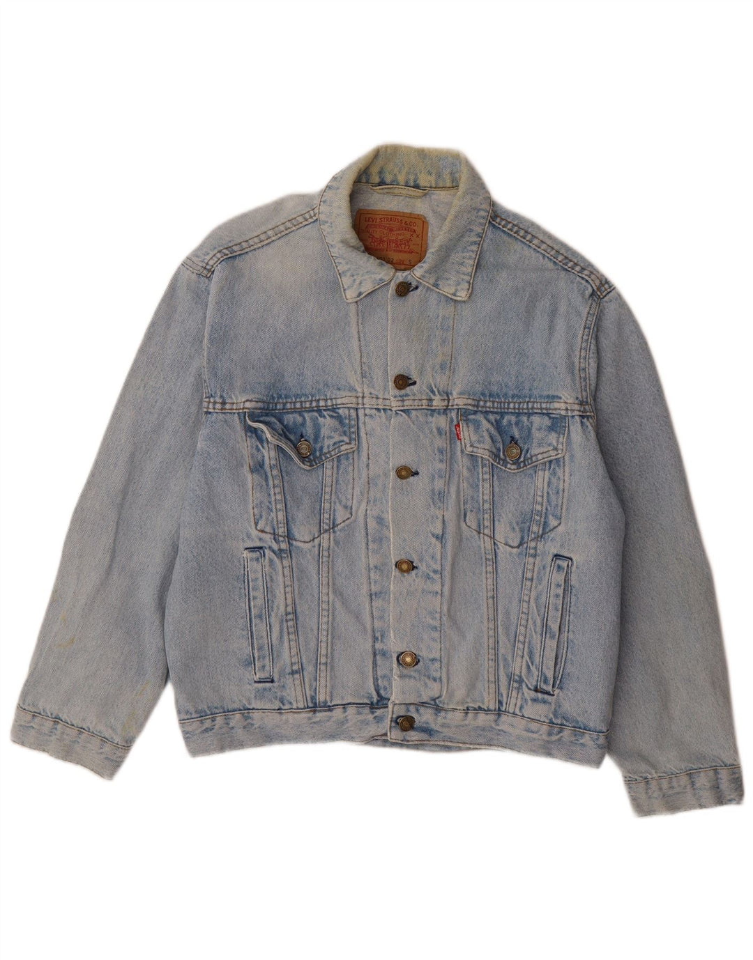 Мужская джинсовая куртка Levi's UK 36, маленькая, синяя, хлопок