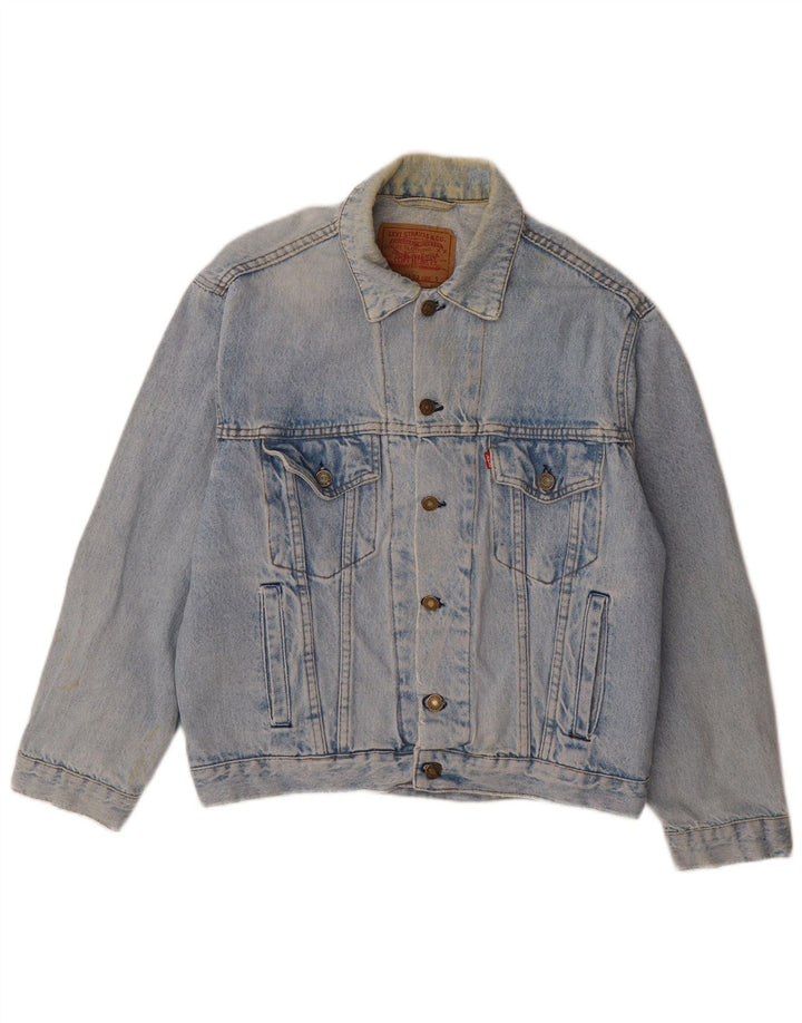 Мужская джинсовая куртка Levi's UK 36, маленькая, синяя, хлопок