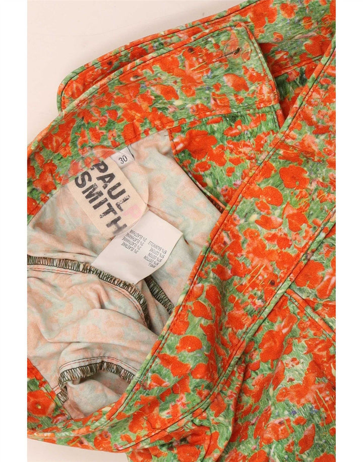 Paul Smith Женская юбка-трапеция с абстрактным узором, средний W30, оранжевый хлопок