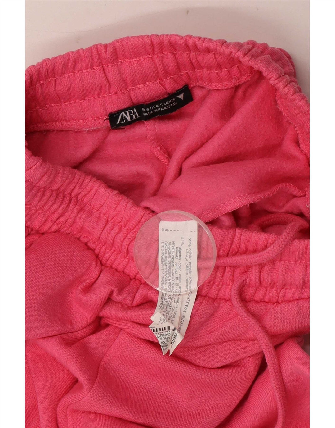 Женские спортивные брюки Zara, джоггеры, Великобритания, 8, маленькие, розовые, полиэстер