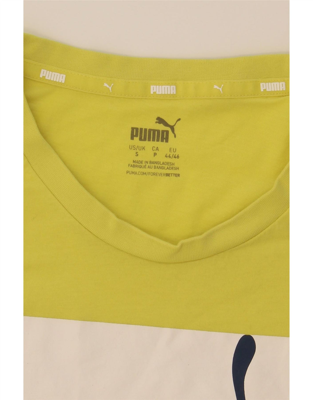 PUMA Mens Graphic T-Shirt Top Small Yellow Vintage Puma and Second-Hand Puma from Messina Hembry 
