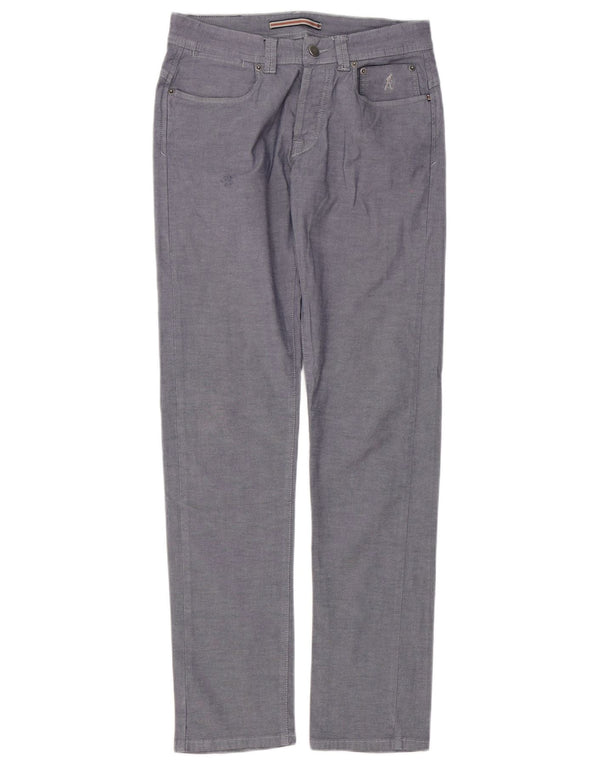 SIVIGLIA Mens Slim Fit Casual Trousers W31 L32 Grey Cotton