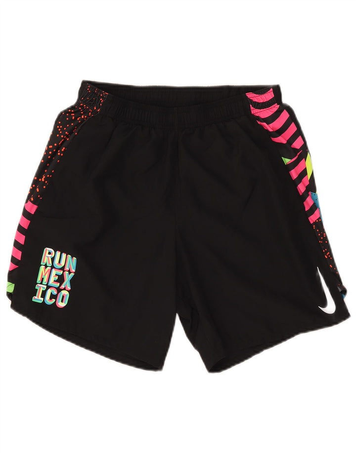 Женские спортивные шорты с графическим рисунком Nike Dri Fit, маленькие черные