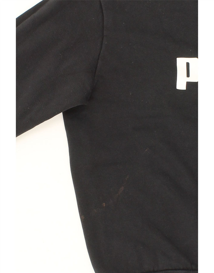 PUMA Mens Graphic Sweatshirt Jumper Medium Black Cotton Vintage Puma and Second-Hand Puma from Messina Hembry 