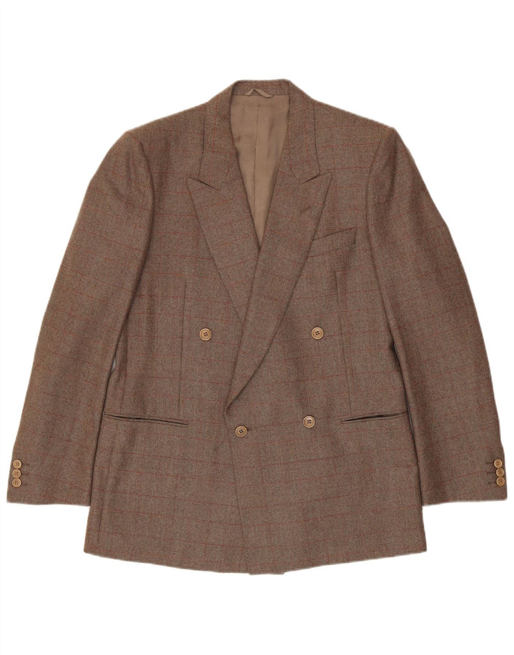 Corneliani Мужской двубортный пиджак IT 50 в большую коричневую клетку