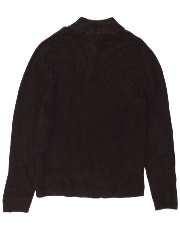 CALVIN KLEIN Мужской джемпер с воротником на молнии, черный хлопковый свитер XL