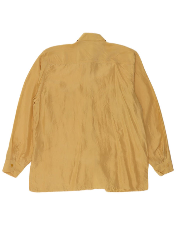 LINEAV Womens Oversized Shirt Blouse EU 40 Medium Yellow Silk