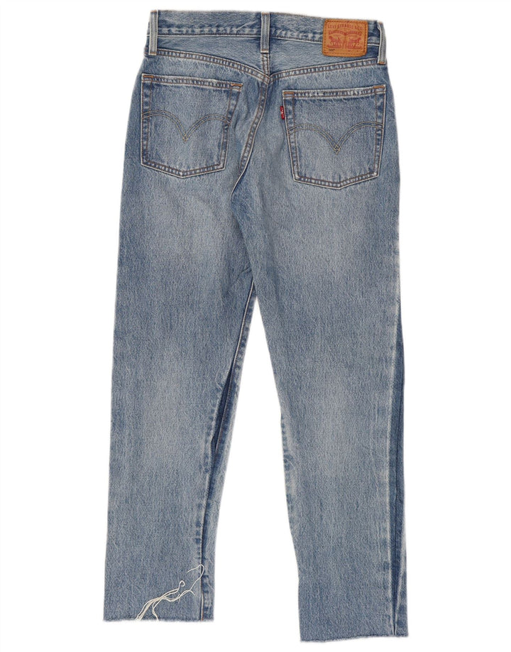 LEVI'S Womens 501 Straight Jeans W25 L28 Blue Cotton