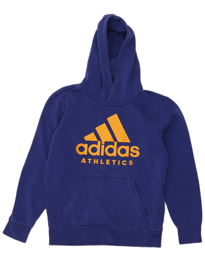 Мужской джемпер с капюшоном Adidas с рисунком, средний синий