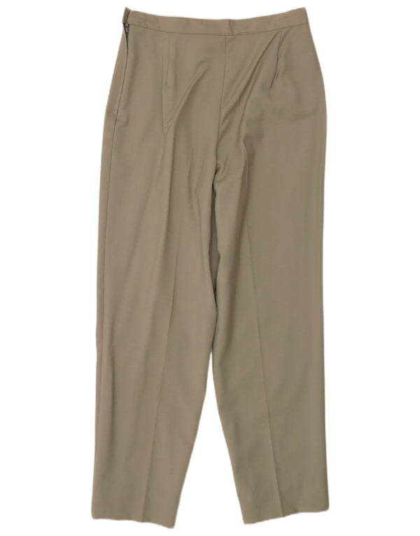 Винтажные женские зауженные костюмные брюки с высокой талией IT 44 Medium W28 L27 Хаки