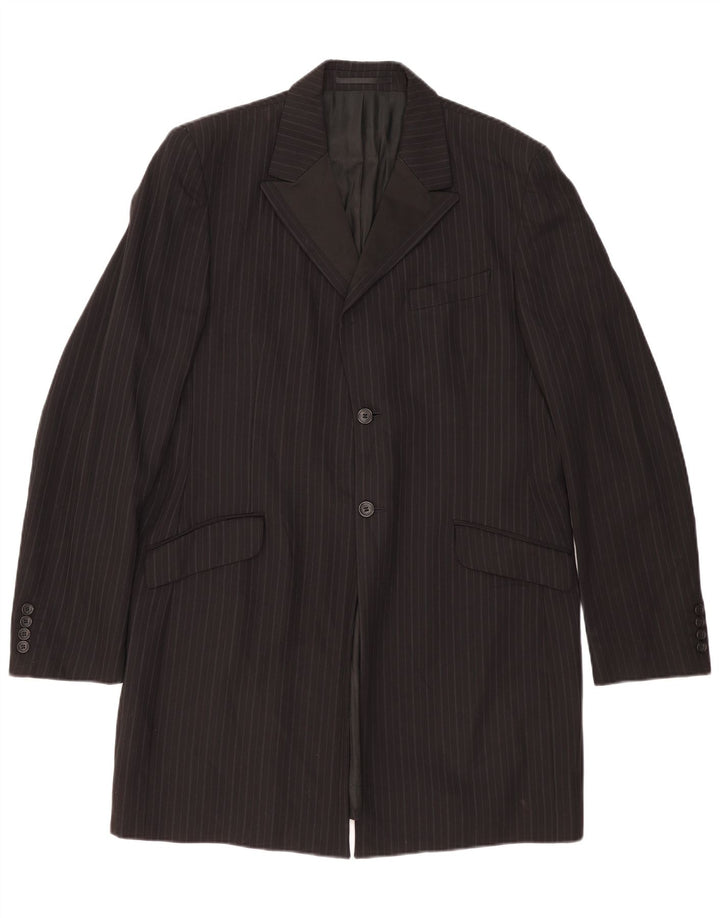 Мужское пальто Dolce & Gabbana UK 42 XL, черное в тонкую полоску