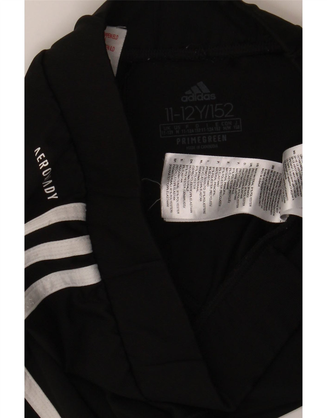 Леггинсы ADIDAS Aeroready для девочек 11-12 лет, черный полиэстер