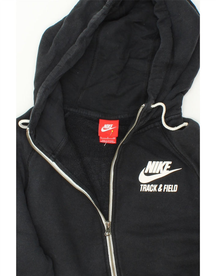 NIKE Mens Graphic Zip Hoodie Sweater Small Black Cotton Vintage Nike and Second-Hand Nike from Messina Hembry 