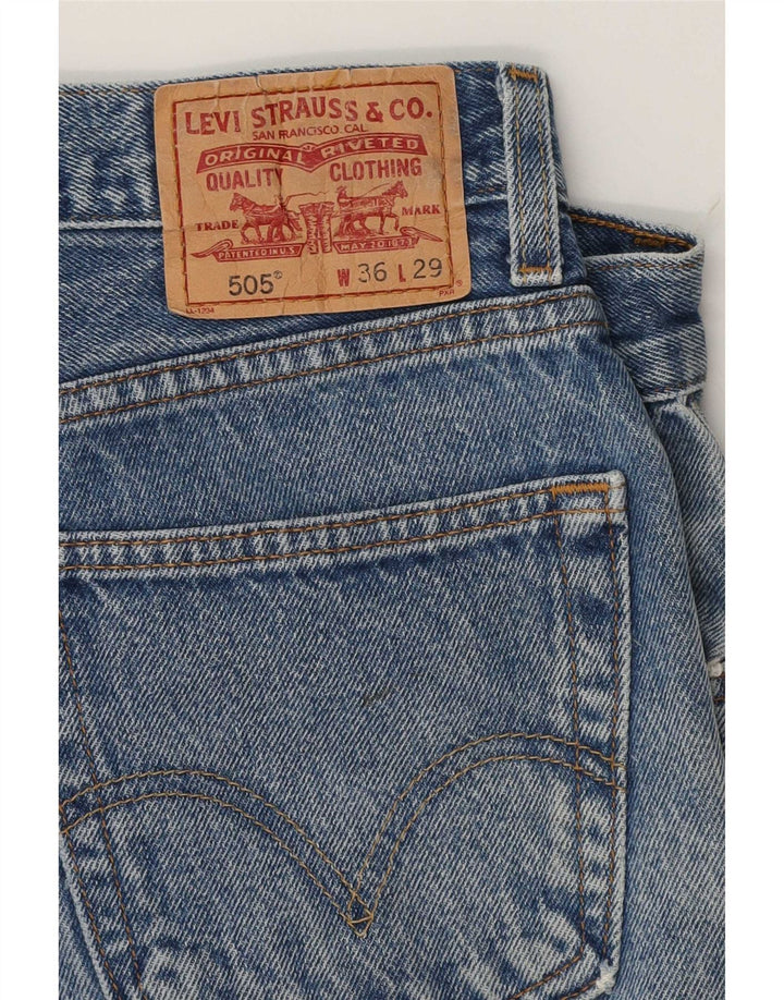 Мужские прямые джинсы Levi's 505 стандартного кроя W36 L26 синие, хлопок