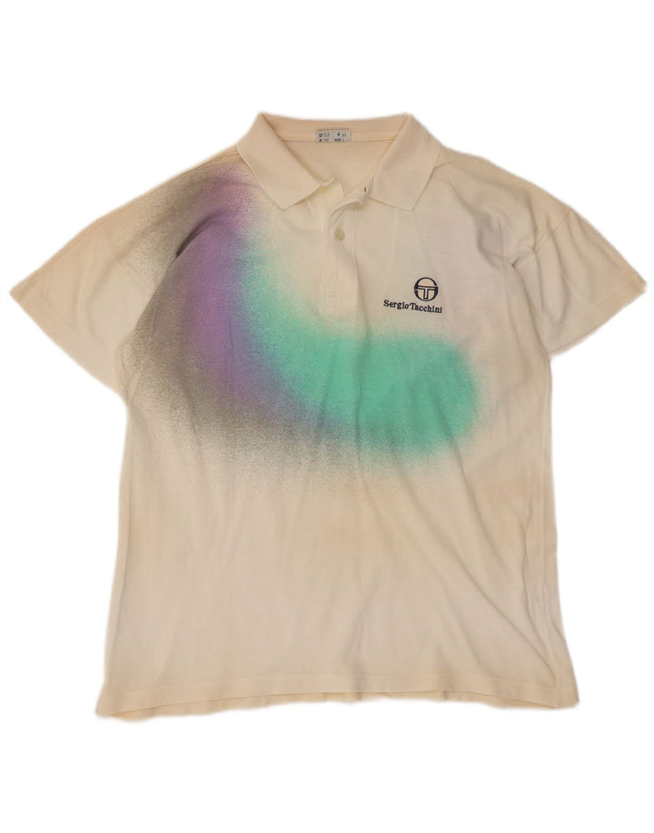 Мужская рубашка поло SERGIO TACCHINI, большая белая хлопковая рубашка тай-дай