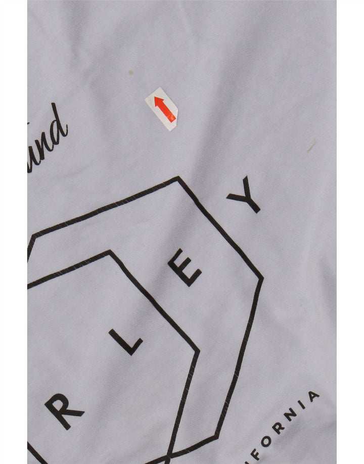 Мужская футболка с рисунком HURLEY, хлопковый топ среднего синего цвета