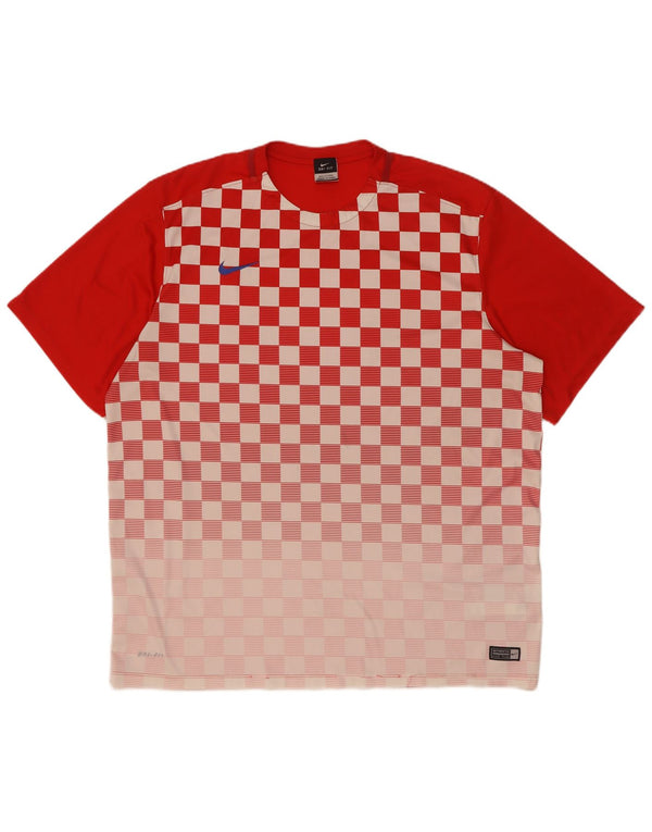 Мужская футболка Nike Dri Fit 2XL, красный полиэстер с геометрическим рисунком