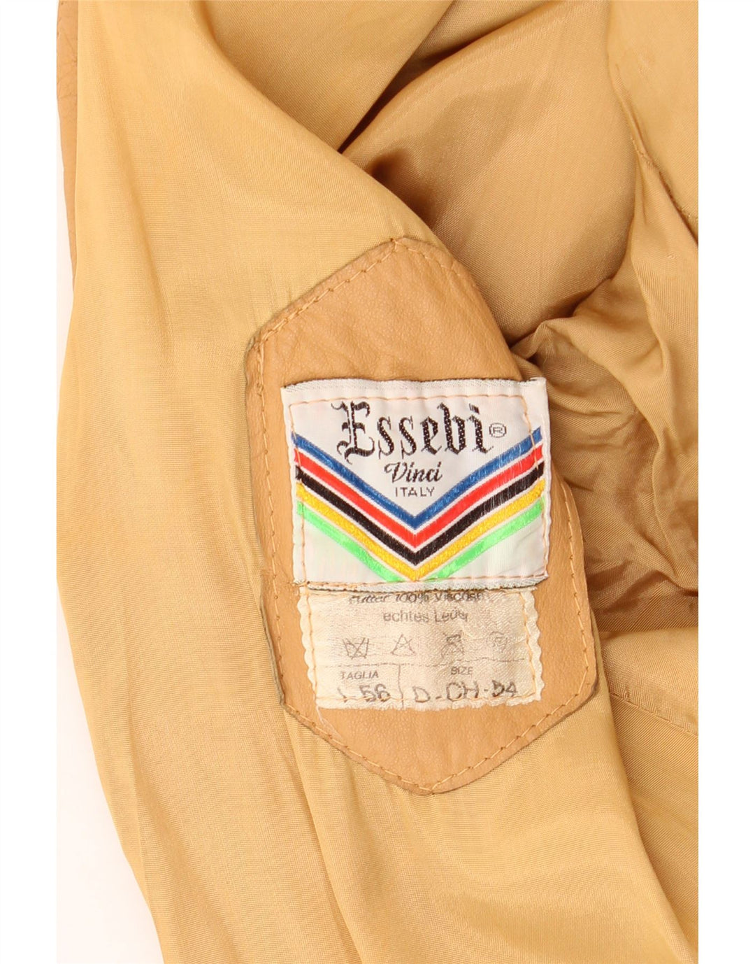 Куртка мужская кожаная бомбер Essebi IT 56 3XL Бежевая кожа