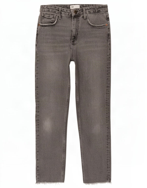 Женские прямые джинсы Zara EU 38 Small W28 L27 Серые