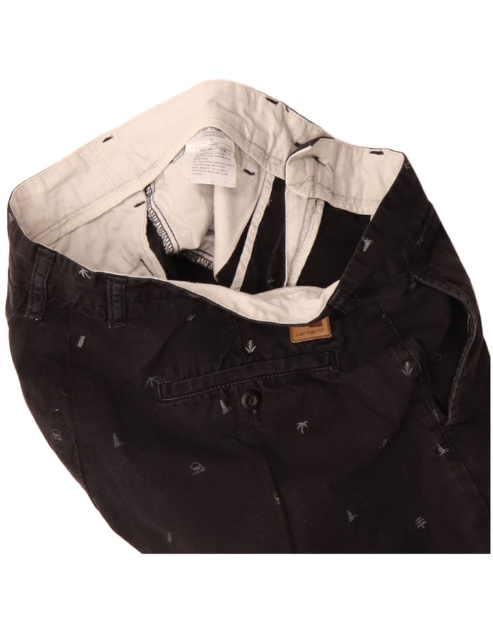 Мужские шорты чинос Carhartt с абстрактным узором W31, средний черный хлопок, хлопок