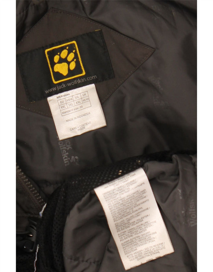 Мужская ветровка Jack Wolfskin с капюшоном, Великобритания, 46/48, 2XL, серая, с цветными блоками