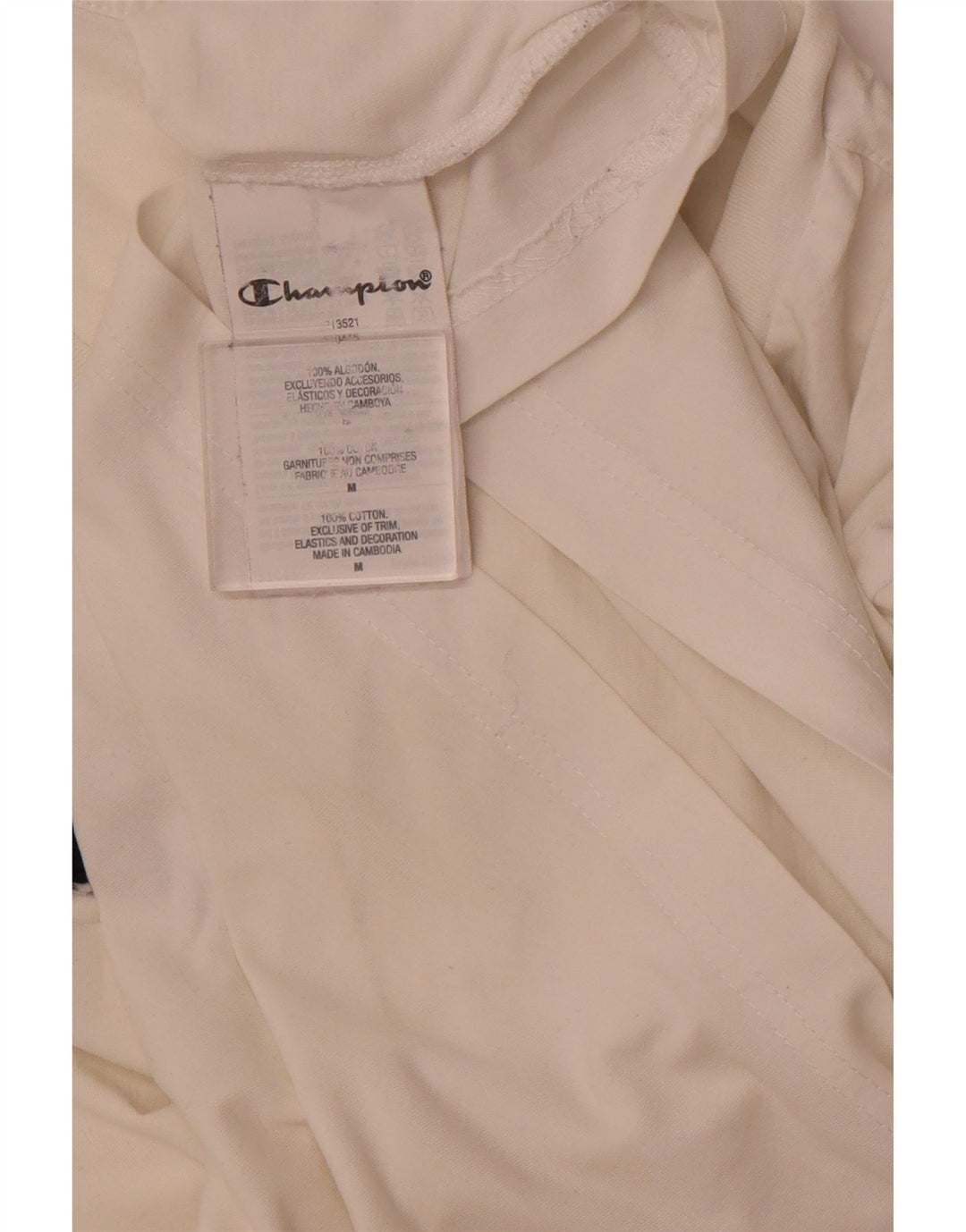 Мужская футболка с рисунком CHAMPION, топ среднего размера, белый хлопок, хлопок