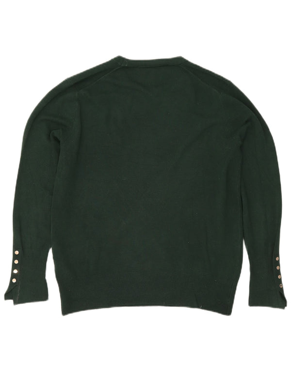 Женский джемпер с круглым вырезом Zara UK 18 XL, зеленый вискоза