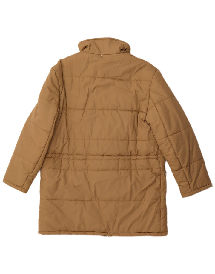 Винтажное мужское стеганое пальто UK 36, маленькое бежевое полиэстер