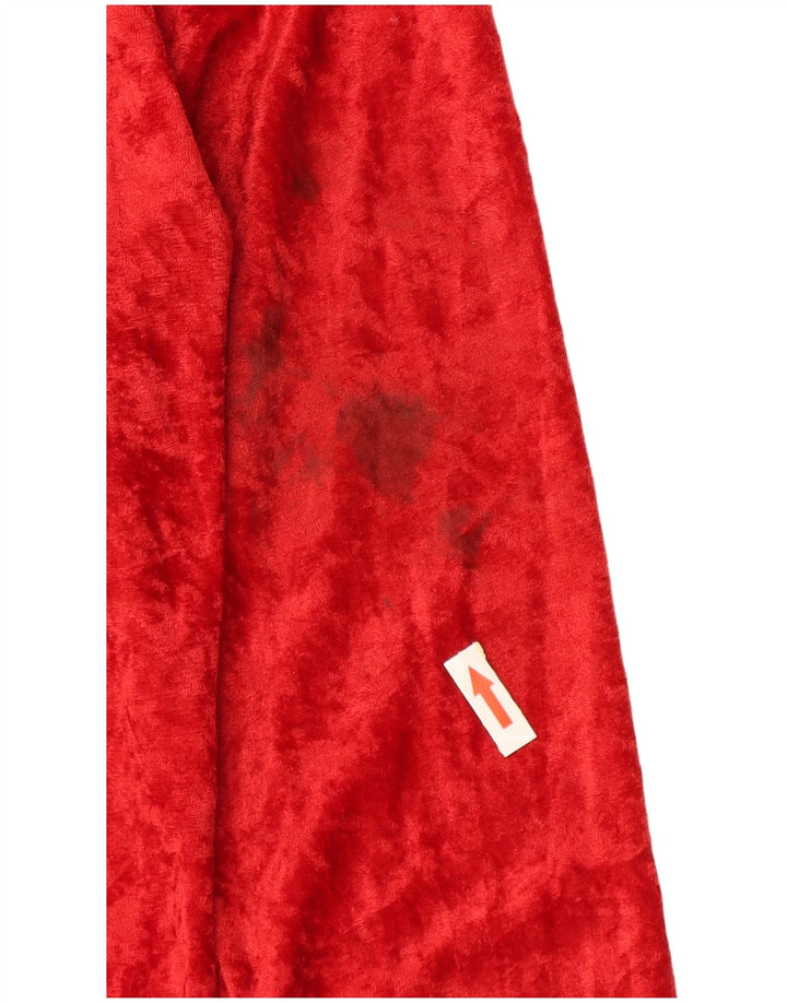 Винтажное женское бархатное боди UK 14, хлопковый средний красный цвет