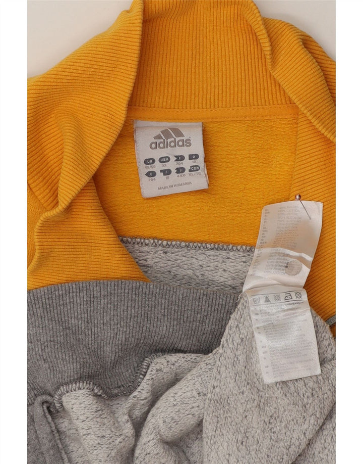 Мужской спортивный костюм ADIDAS, верхняя куртка XL, серый хлопок с цветными блоками