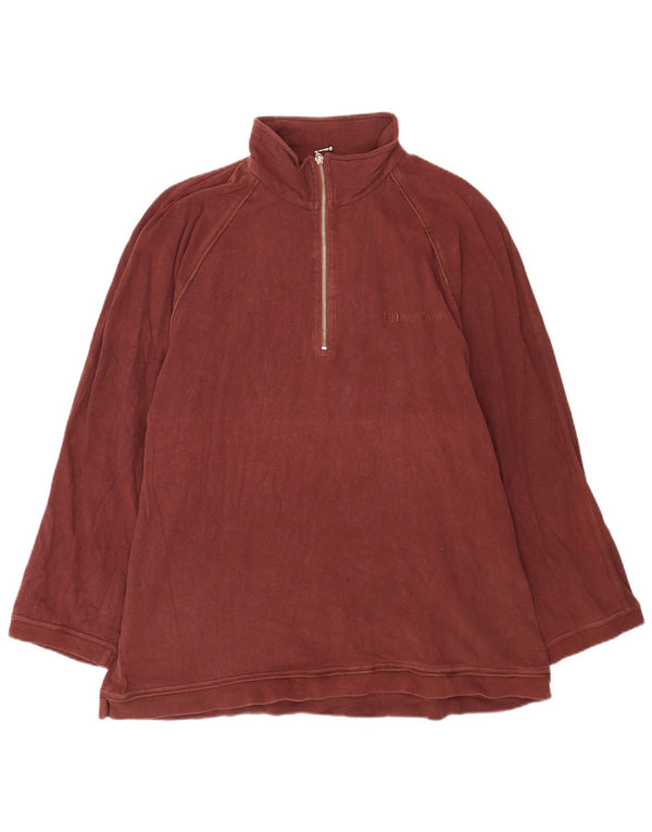 Мужской топ на молнии 1/4 с длинным рукавом Sergio Tacchini 2XL, бордовый хлопок