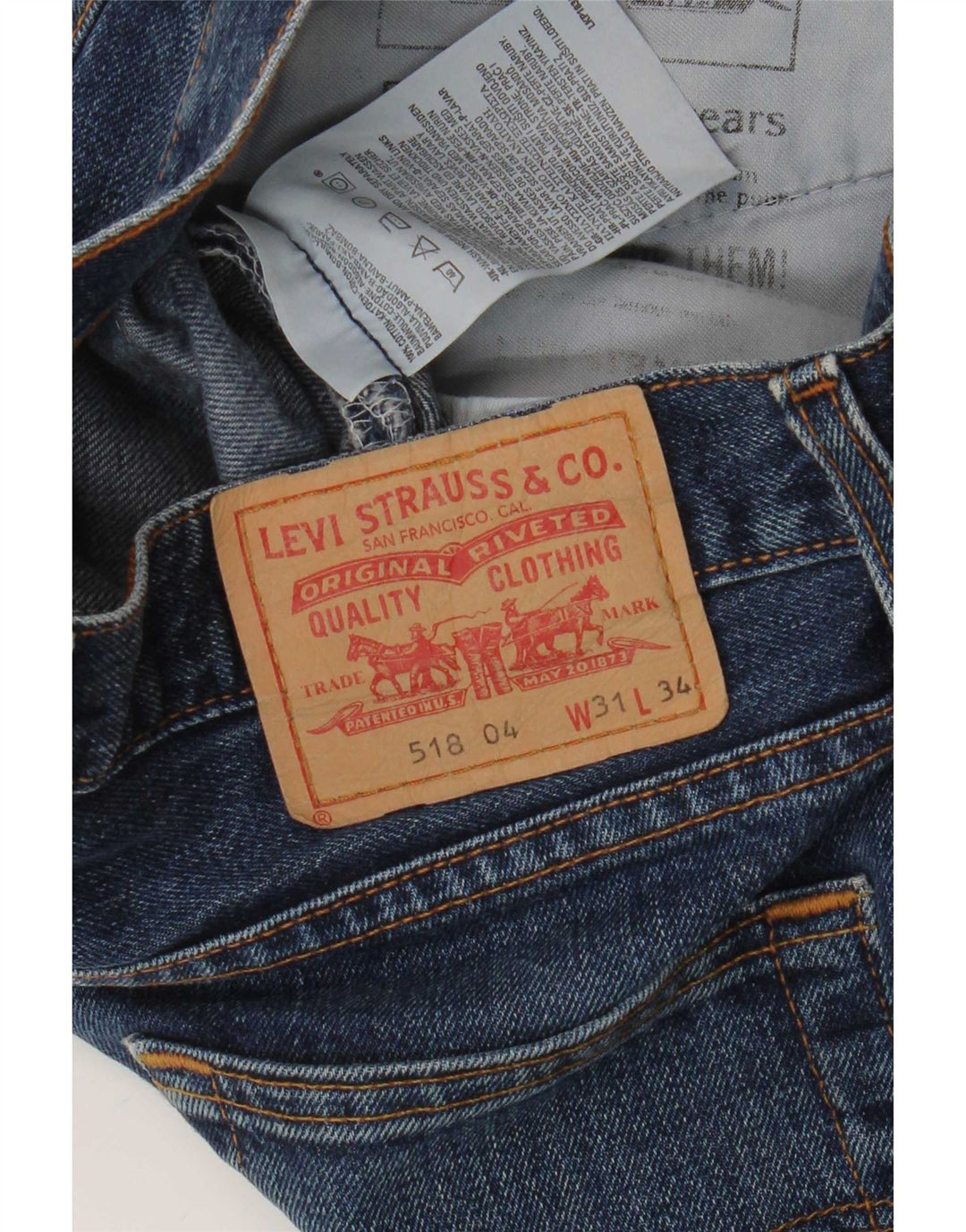 Мужские джинсы Levi's 518 Bootcut W31 L30 синие, хлопок