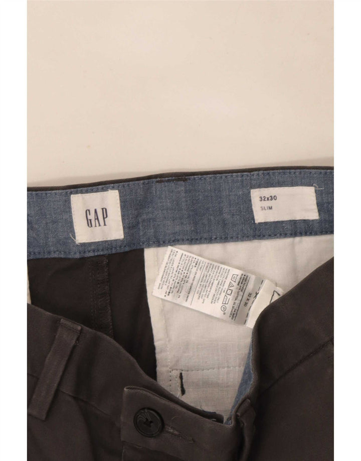 Мужские узкие брюки-чиносы Gap W32 L30, серые, хлопковые