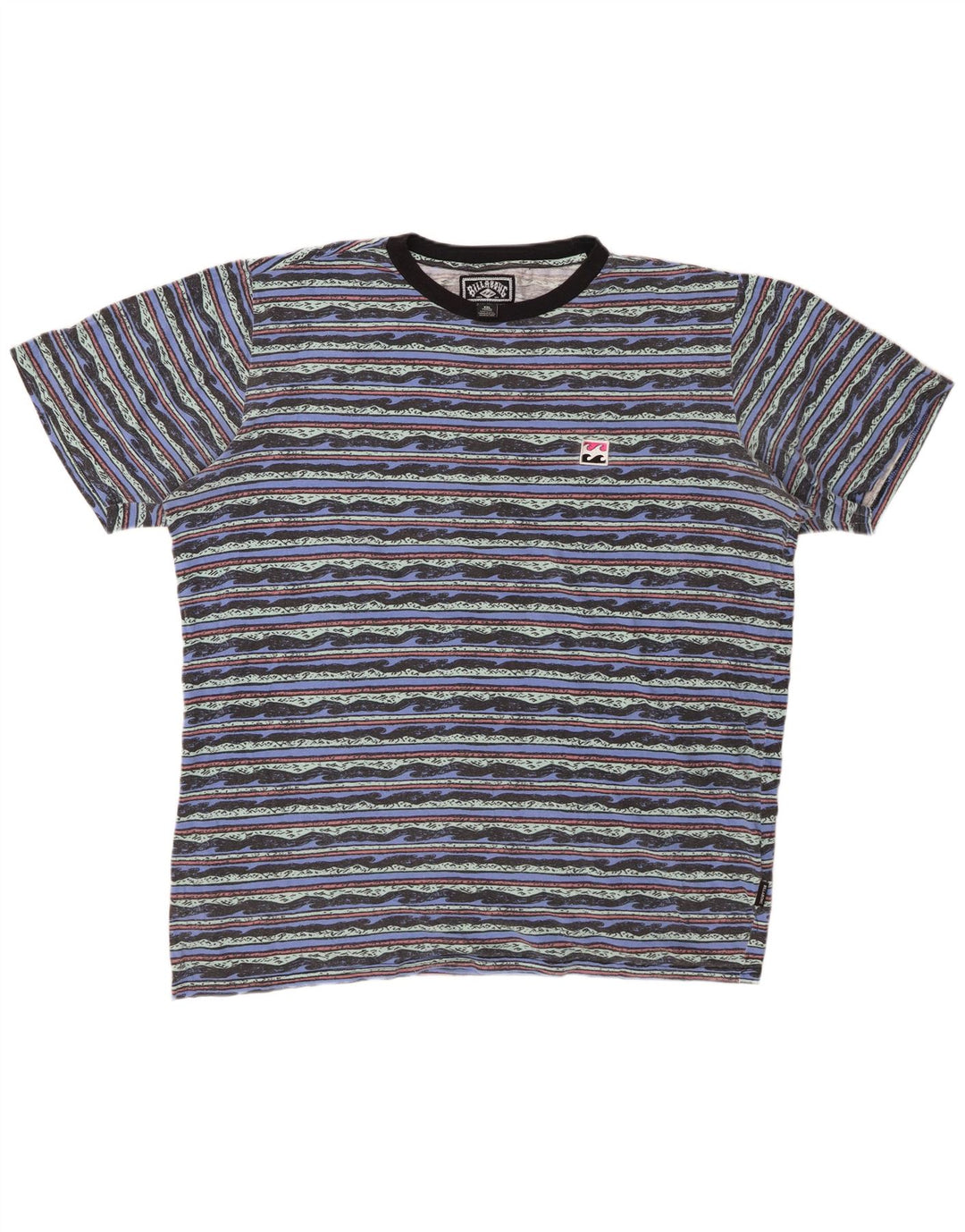 Мужская футболка BILLABONG с рисунком, 2XL, хлопок в синюю полоску
