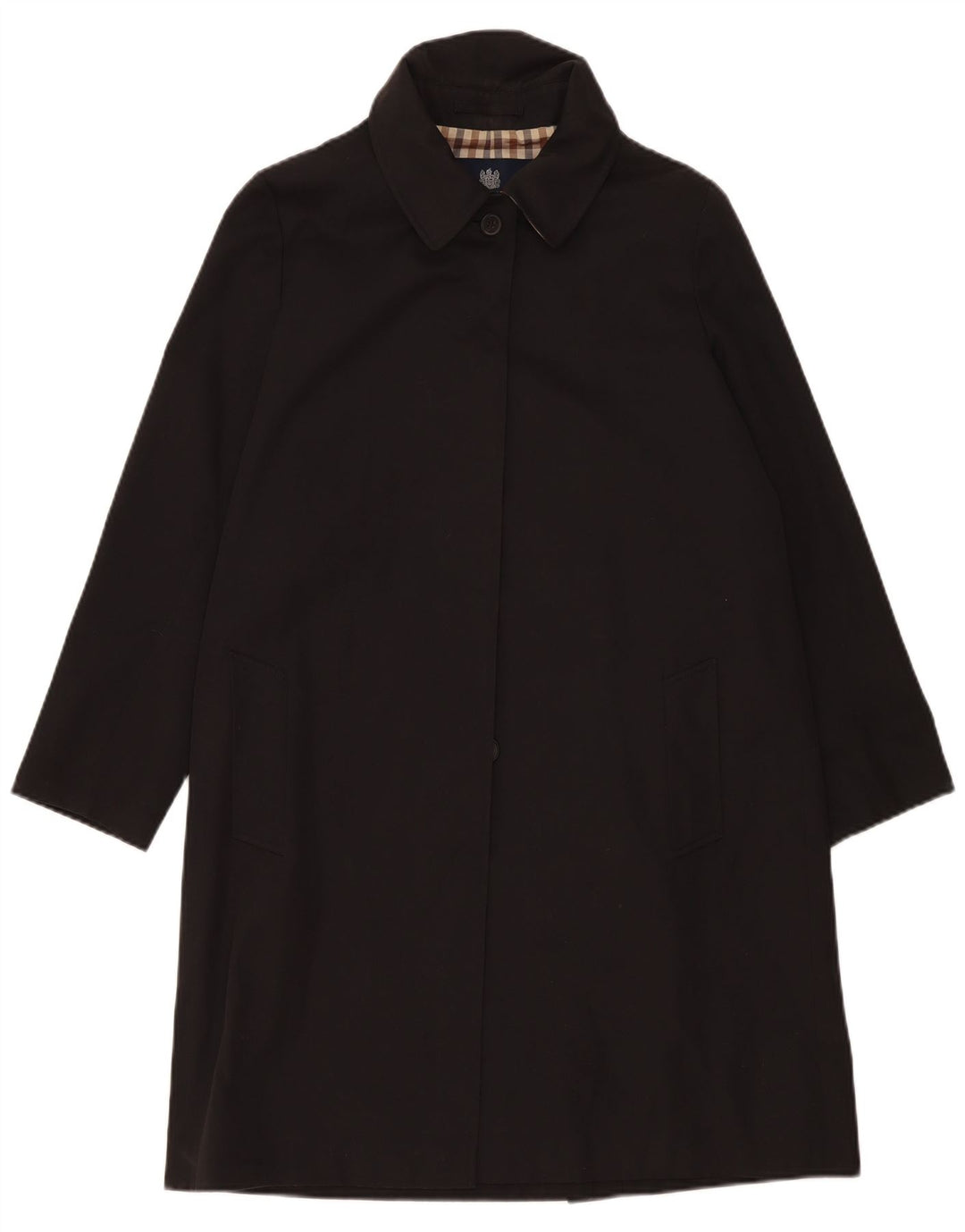 Женское пальто Aquascutum UK 14, большое черное полиэстер