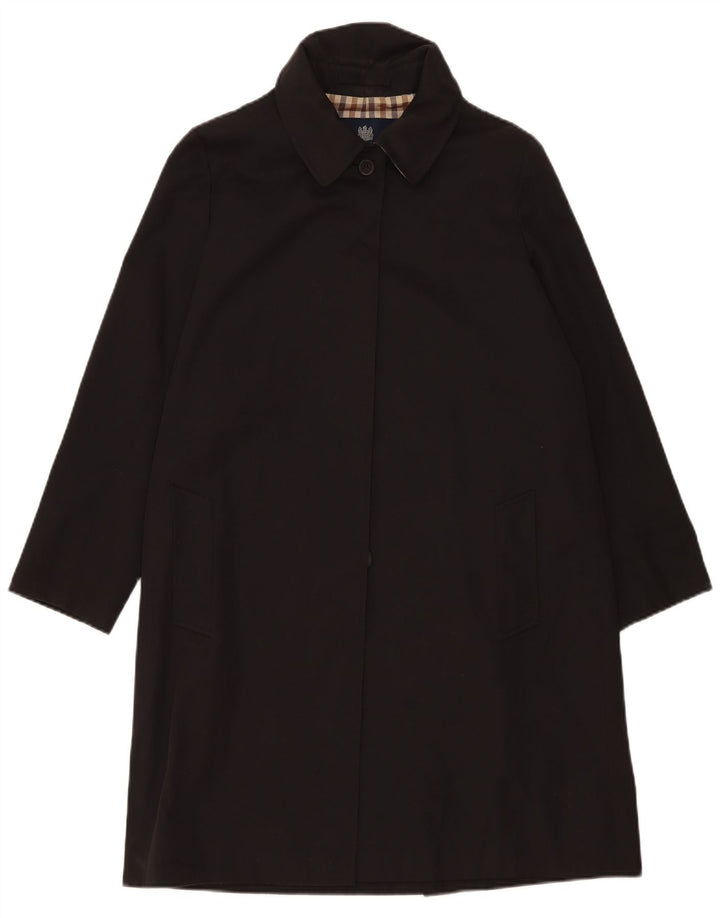 Женское пальто Aquascutum UK 14, большое черное полиэстер
