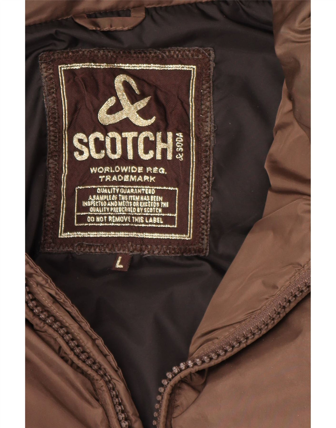 Мужская утепленная куртка Scotch & Soda UK 40, большая, коричневая, полиамид