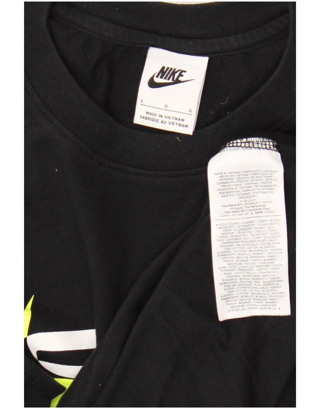 Мужская футболка с рисунком Nike, большой черный хлопок