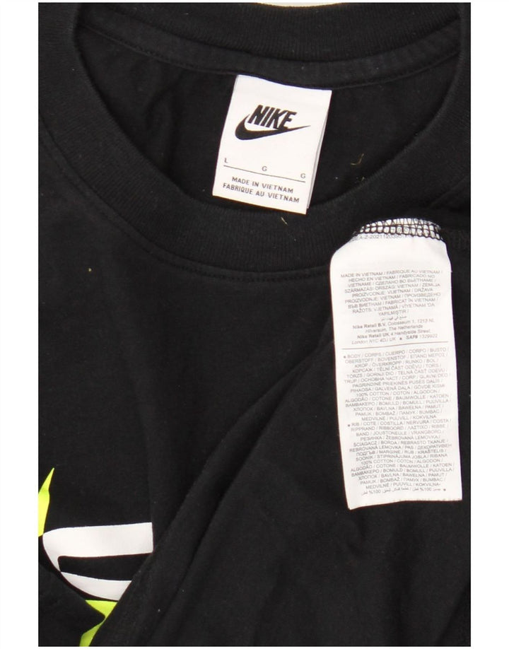 Мужская футболка с рисунком Nike, большой черный хлопок