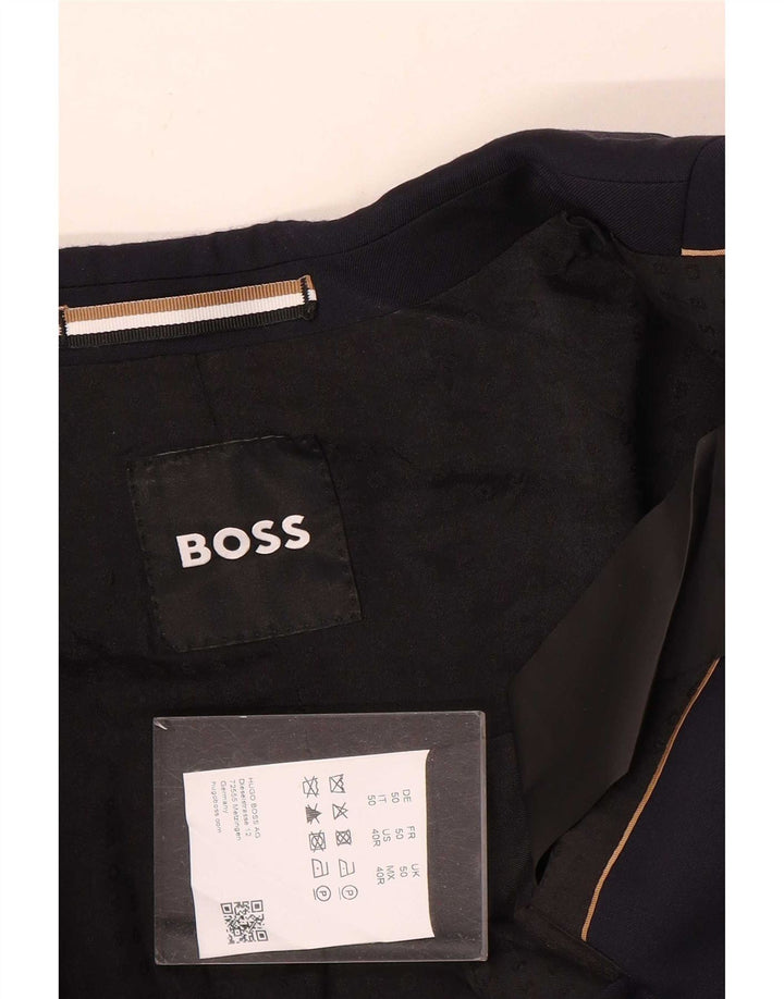 Мужской пиджак Hugo Boss на 2 пуговицах EU 50, большой темно-синий, шерстяной