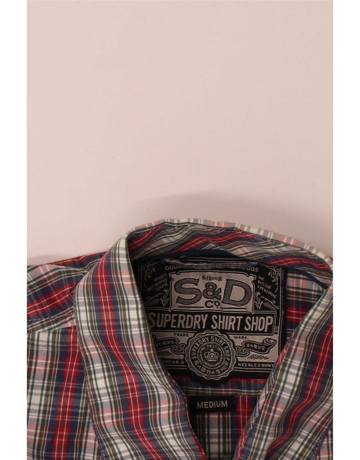Superdry Мужская рубашка с коротким рукавом, средний разноцветный клетчатый хлопок