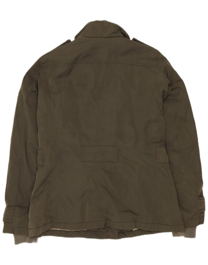 MASSIMO DUTTI Женская куртка в стиле милитари UK 14 Средний Хаки Полиэстер