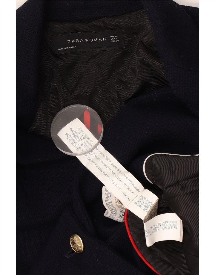 Женский пиджак Zara на 1 пуговице UK 12, средний темно-синий полиэстер